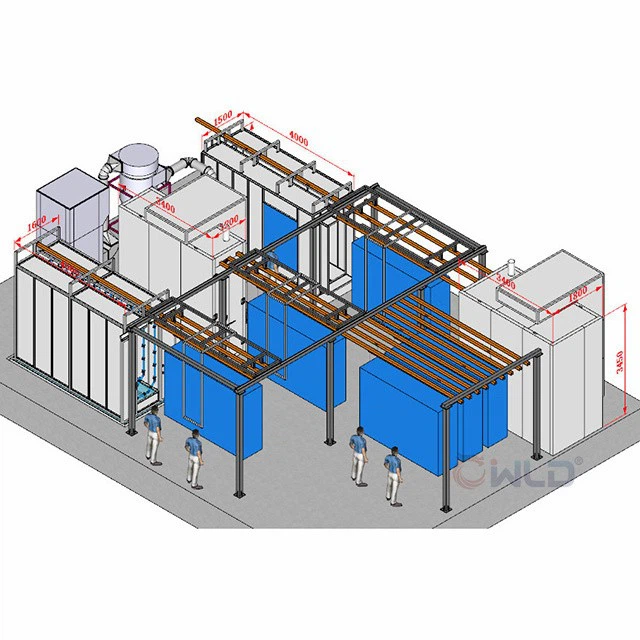 Manual Powder Coating Line With Chains And Cyclone Recycling System Made In China